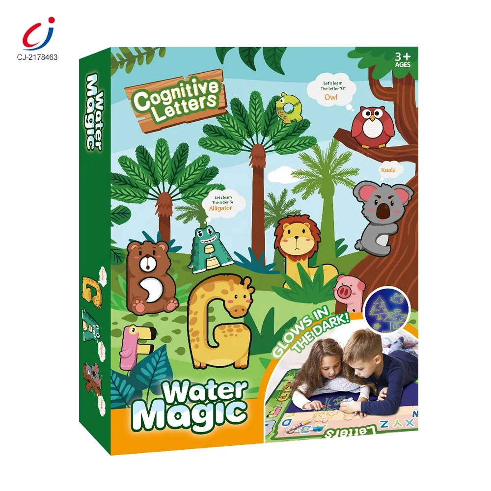 Kid educational reusable glows kids toys water doodle mat coloring writing painting baby large magic aqua water drawing mat