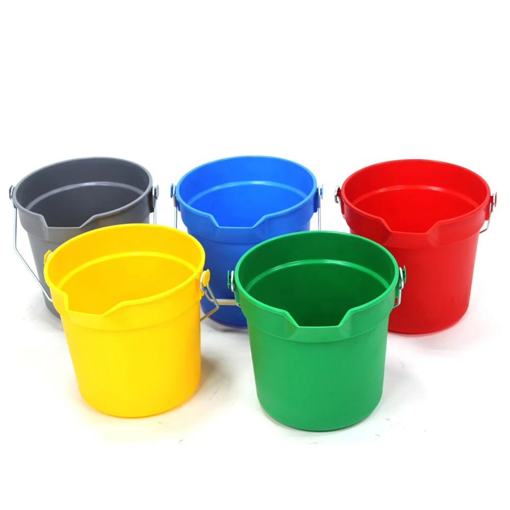 10QT 14QT Plastic Cleaning Bucket with Spout and Metal Handle