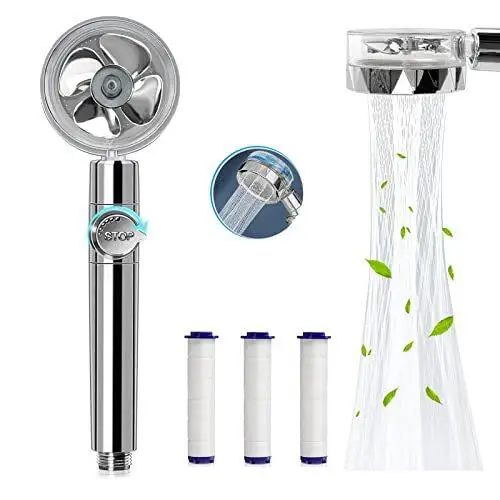 Fan Shower High Pressure Spray Fan Turbo Turbo 360 Degree Rotating Handheld Fan Shower Filter