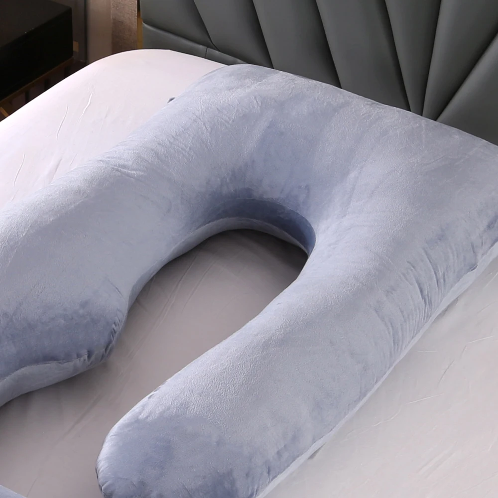 J shape high quality maternity nursing pillow premium polyester filling adjustable height softness wompregnancy pillow