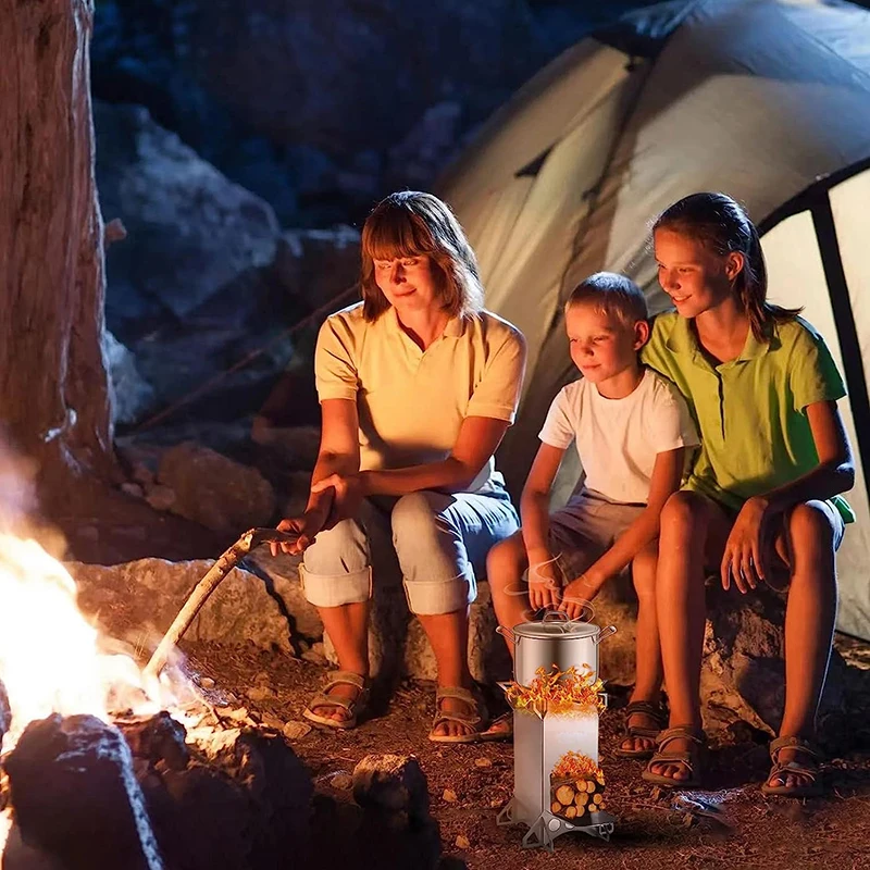 Portable Stainless Steel Folding Outdoor Camping Equipment Backpacking Rocket Wood burning Stove