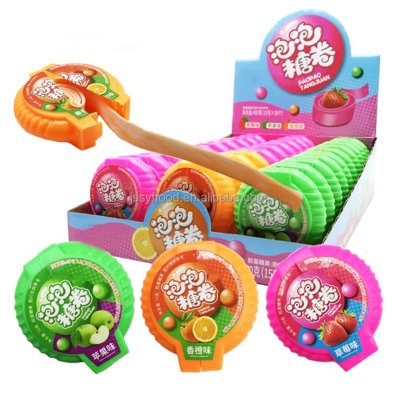 Factory direct custom private label halal Chewing Gum big size Bubble gum roll for kids