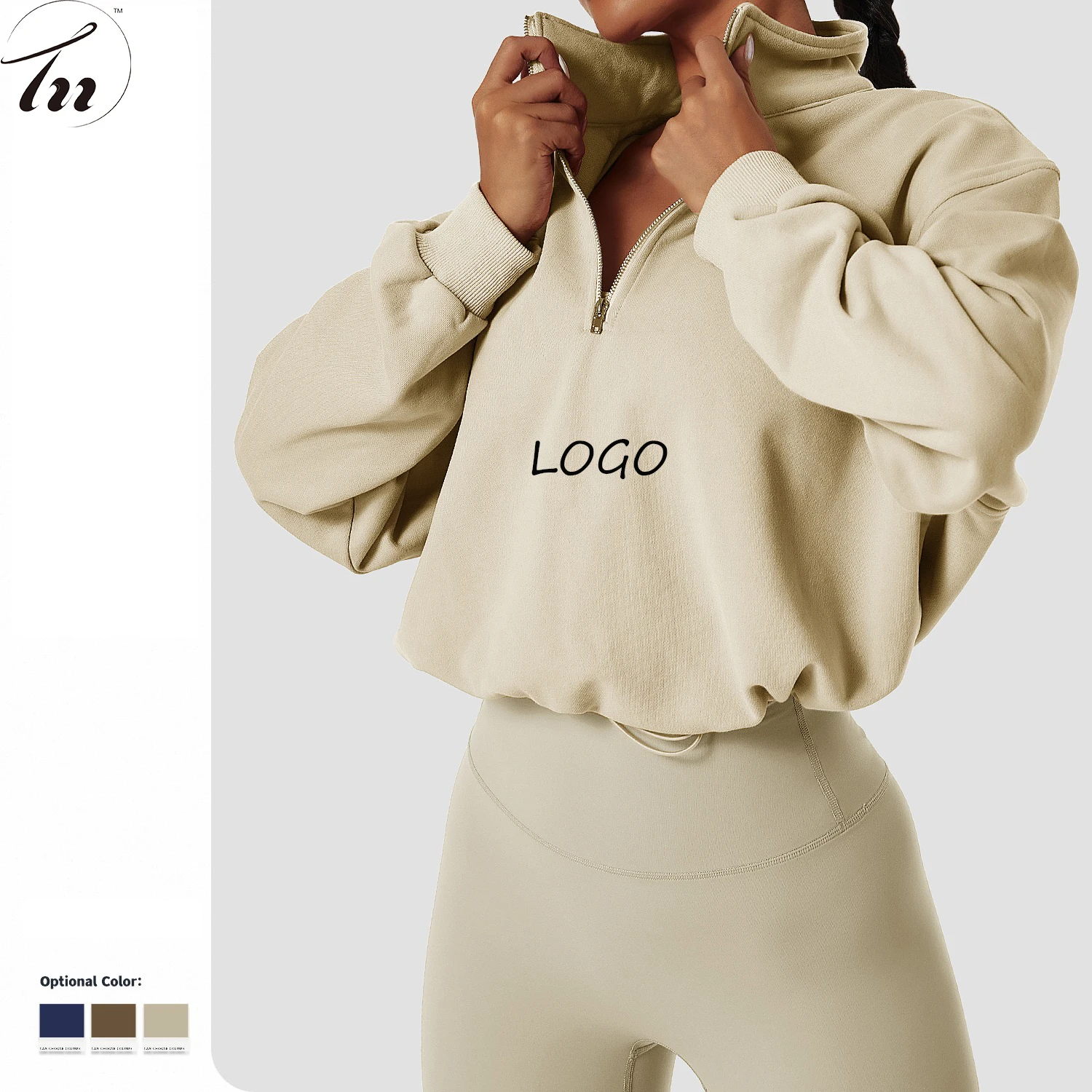 2022 high quality half zipper lounge wear gym shirt woman sweatshirt hoodie fitness apparel women hoodie