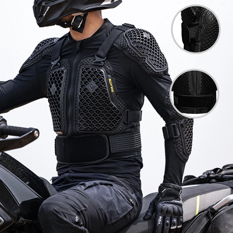 Motorcycle Full Body Armor Jacket with Back Chest Spine Protection Dirt Bike Gear for Men Motocross MTB Racing