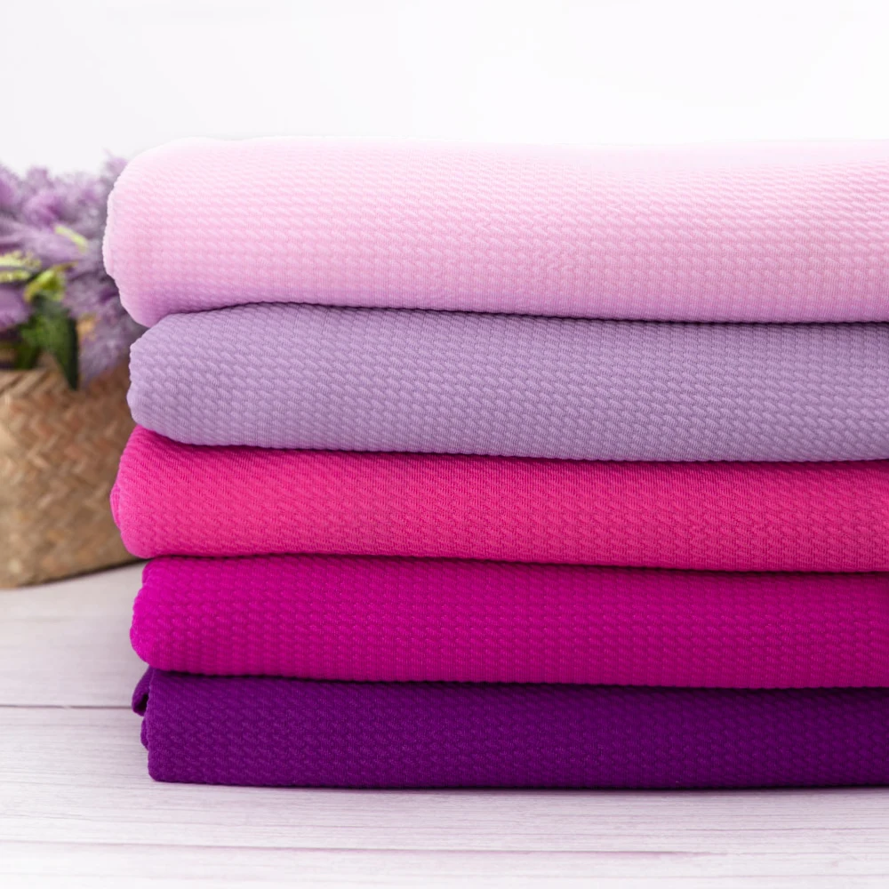 
Wholesale solid bullet polyester spandex jersey knit fabric for dress 