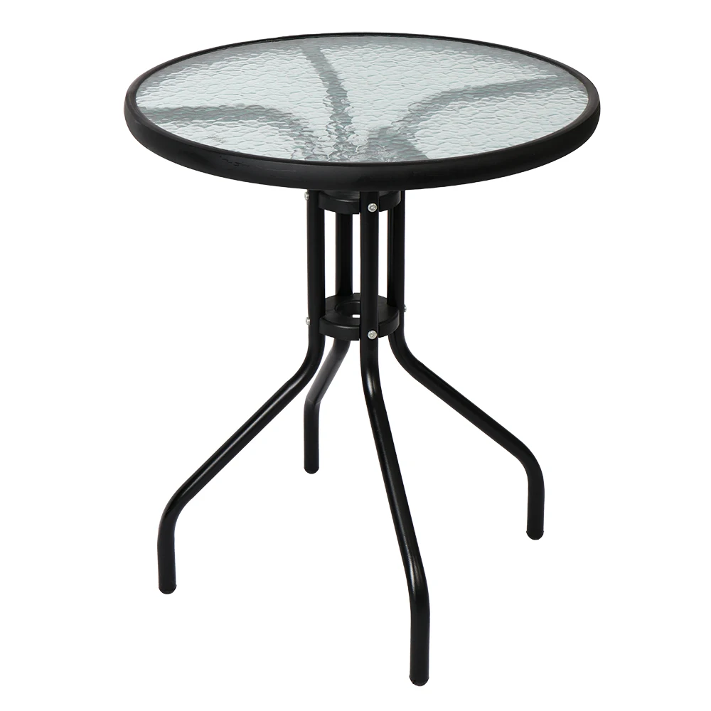 TIPTOP Tempered Water Waving Glass Table Top Nordic Wrought Iron Glass Coffee Tables for Wedding and Event