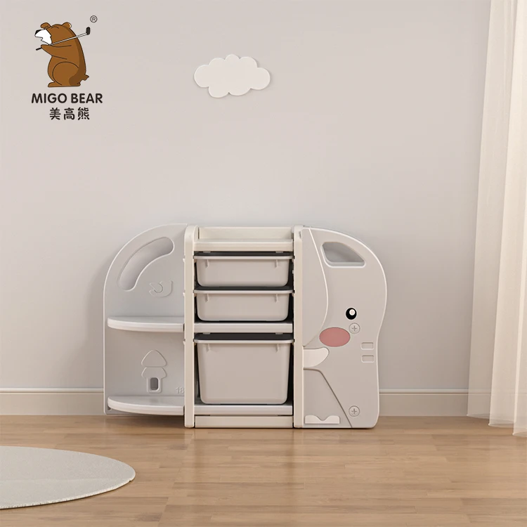 Children Furniture  Elephant Bookcase Plastic Cartoon Bookshelf Kids Toy Shelf Baby Storage Toy Rack