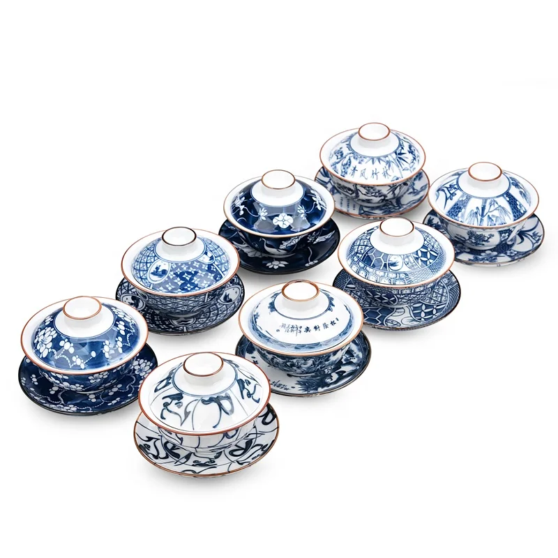 
Chinese tea set Japanese blue and white porcelain cup 