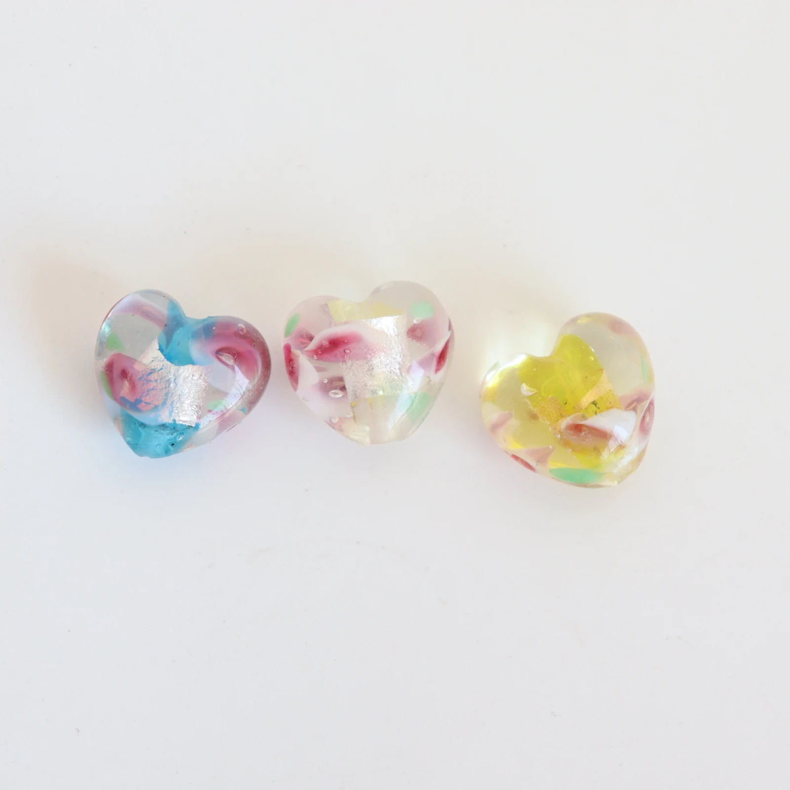 Бусины из муранского серебра ручной работы в форме красного розового сердца