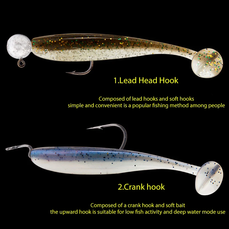 T-tail Floating Fluorescent Soft Worm Lure for Freshwater Fish for Sea Bass Mandarin Culter Alburnus Tuna in Rivers and Lakes