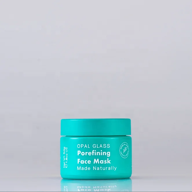 
Red round glass cream jar 