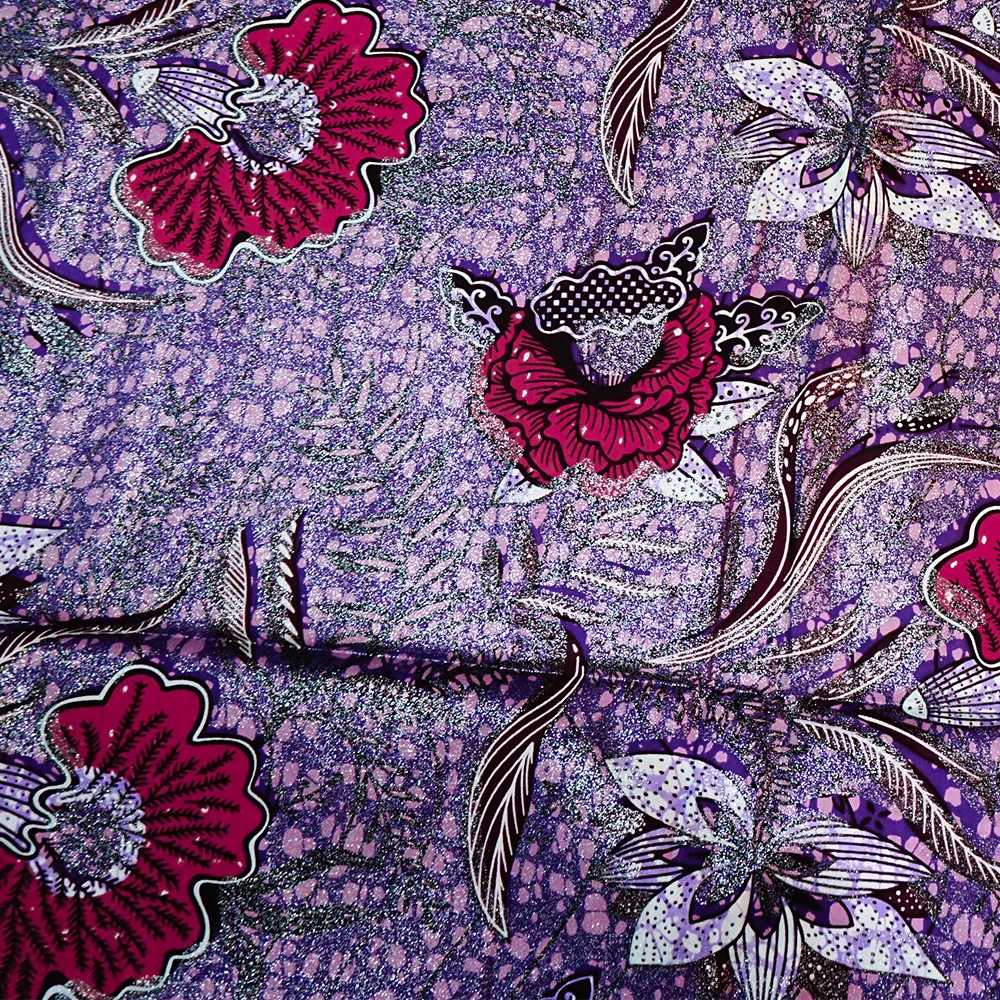 New African Grand Wax Fabric Ankara Best Golden Batik Pagne Loincloth Stuff Blue Cotton Sew Wedding Evening Dress