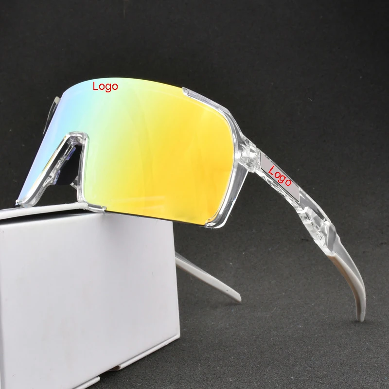 New Arrival Big Lens HD PC UV400 OEM Adult Unisex Cycling Glasses Custom High Quality Sport Sunglasses