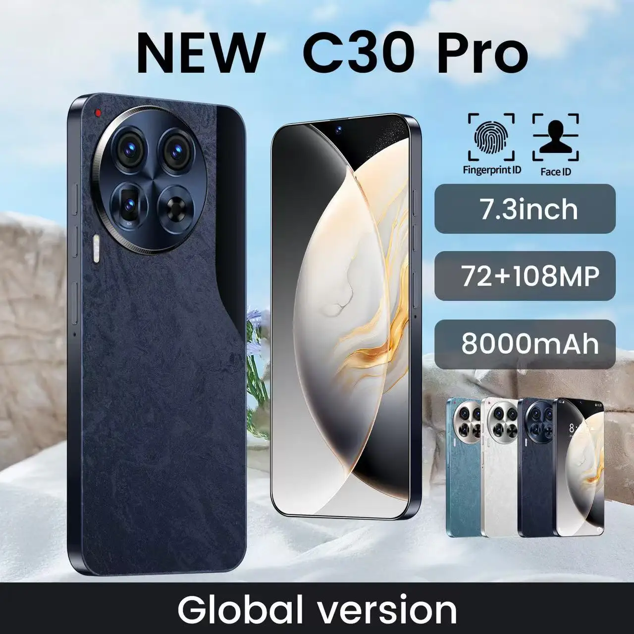 2024 Hot Sale Newest C30 Pro 3g Android Mobile Phones Gooba 6.5inch Global Unlocked Dual Sim Smartphone