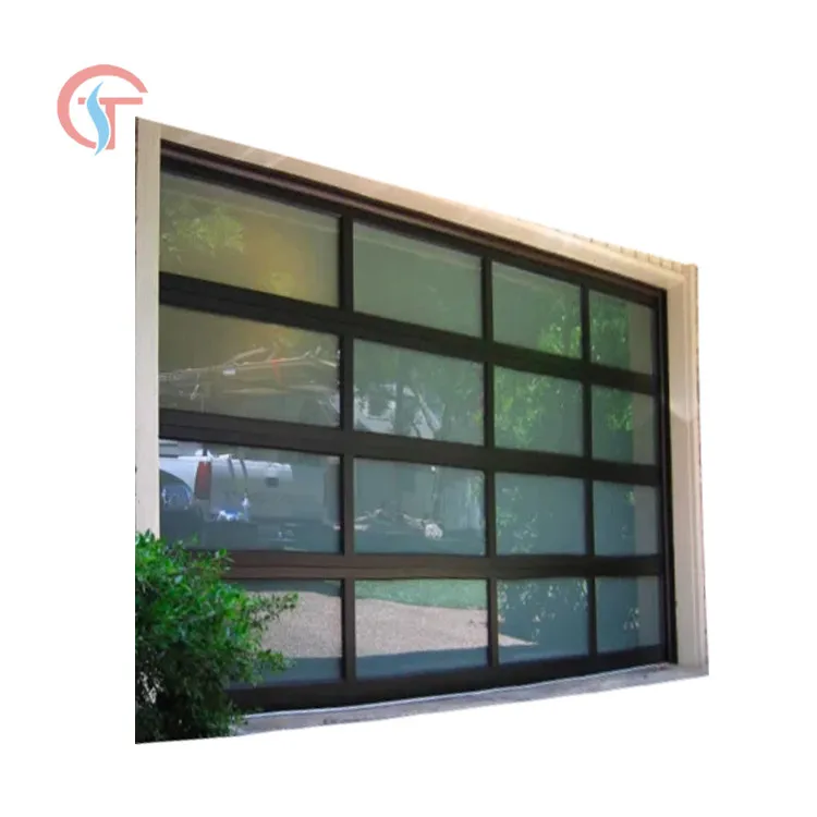 Double Frameless Mirror Glass Carriage House Garage Door