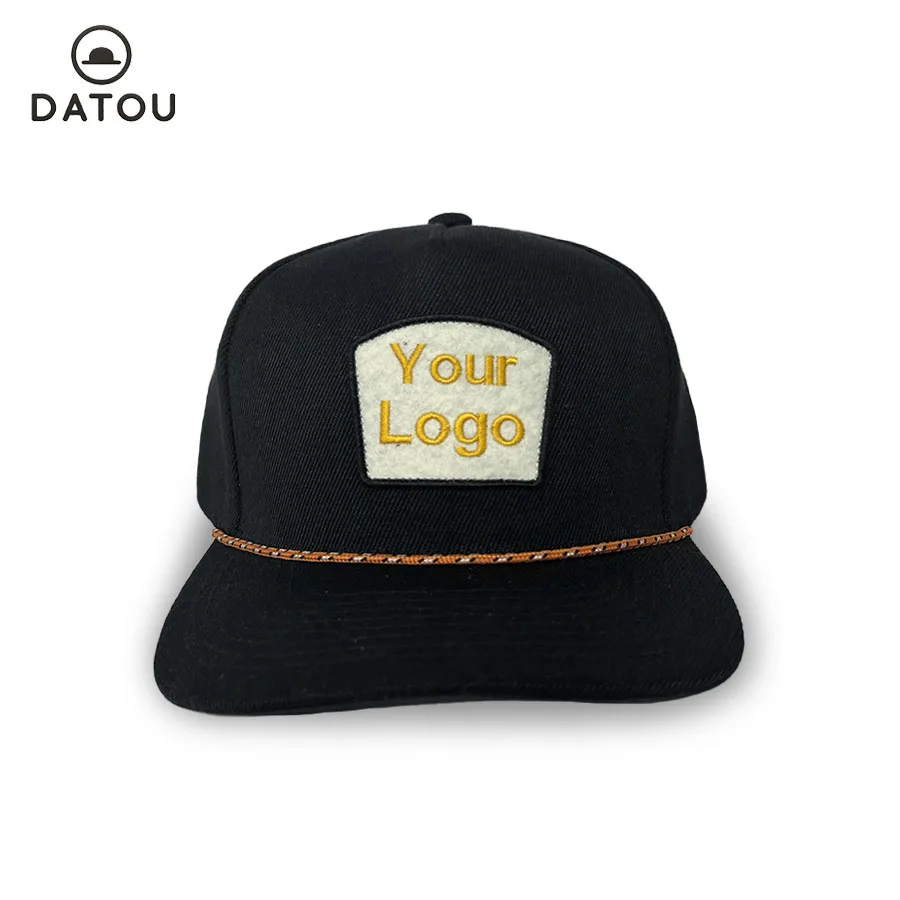 2024 New Hot Selling Summer Sunshade Quick-drying Wide Brim Big Head Scarf Solid Color Fashion Breathable Snapback Hat With Rope
