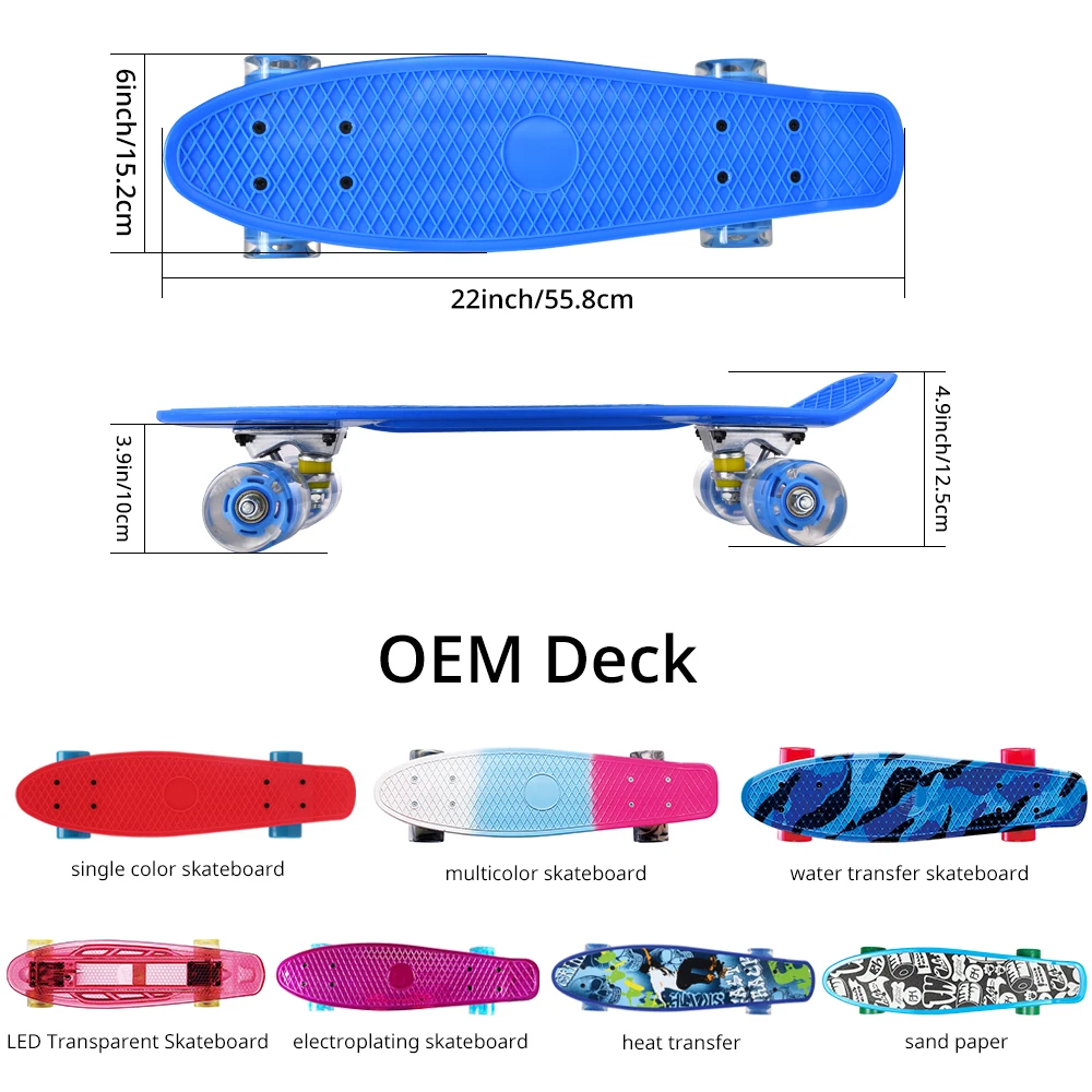 Hot sale 4 wheels plastic deck skateboard from a professional manufacturer