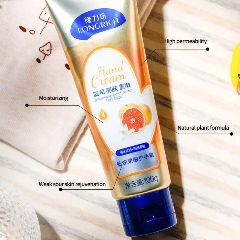 Longrich portable travelling anti aging nourishing refreshments hand cream & lotion grapefruit acid hand whitening cream