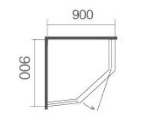 Elegant Design Semi-frameless Diamond Shape Hinge Shower Room Shower Cabine