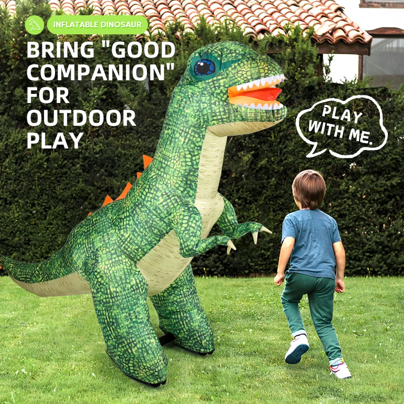 1.5M Inflatable Car toys  2.4G 360 Degree Rotate Inflatable Remote Control RC Moving Dinosaur Car Toy for Party Gift
