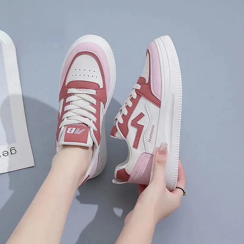 2024 New Style Fashion Cheap Blue Pink Color Casual Running Sport Sneakers Flats Shoes For Women