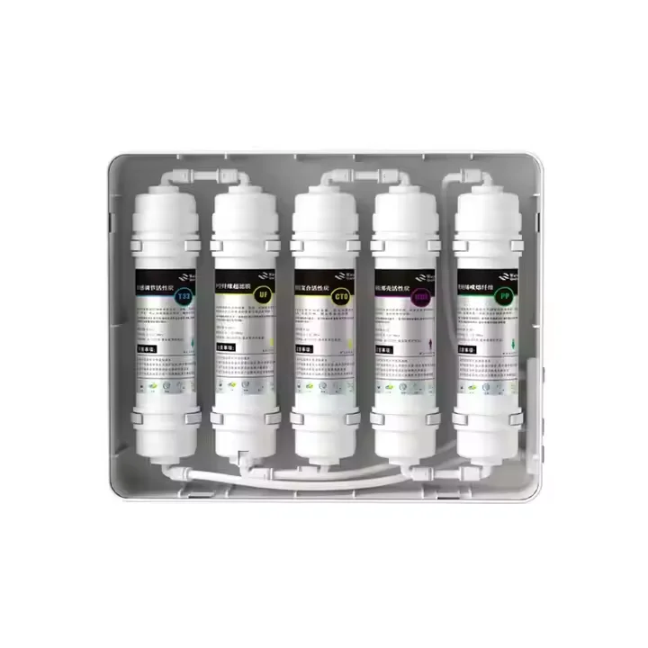 Inline Quick Connect Water Filter Cartridge 10 inch PP CTO GAC T33 For Household 5 stages UF water Water Purifier