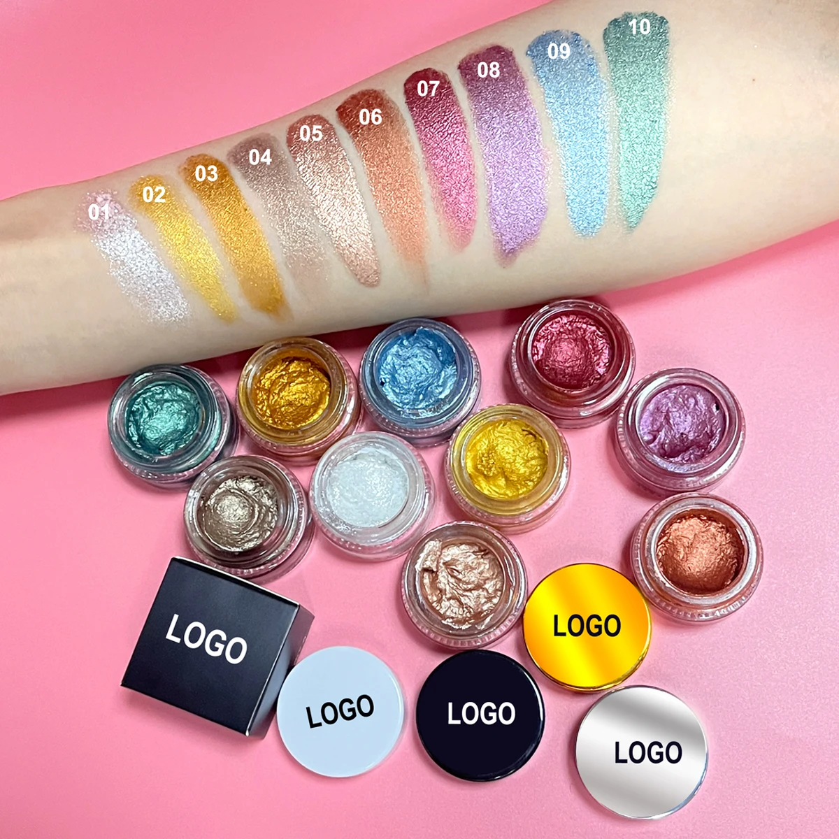 Smooth single matte eyeshadow with logo high pigment private label cute shadow glitter eyeshadow cream