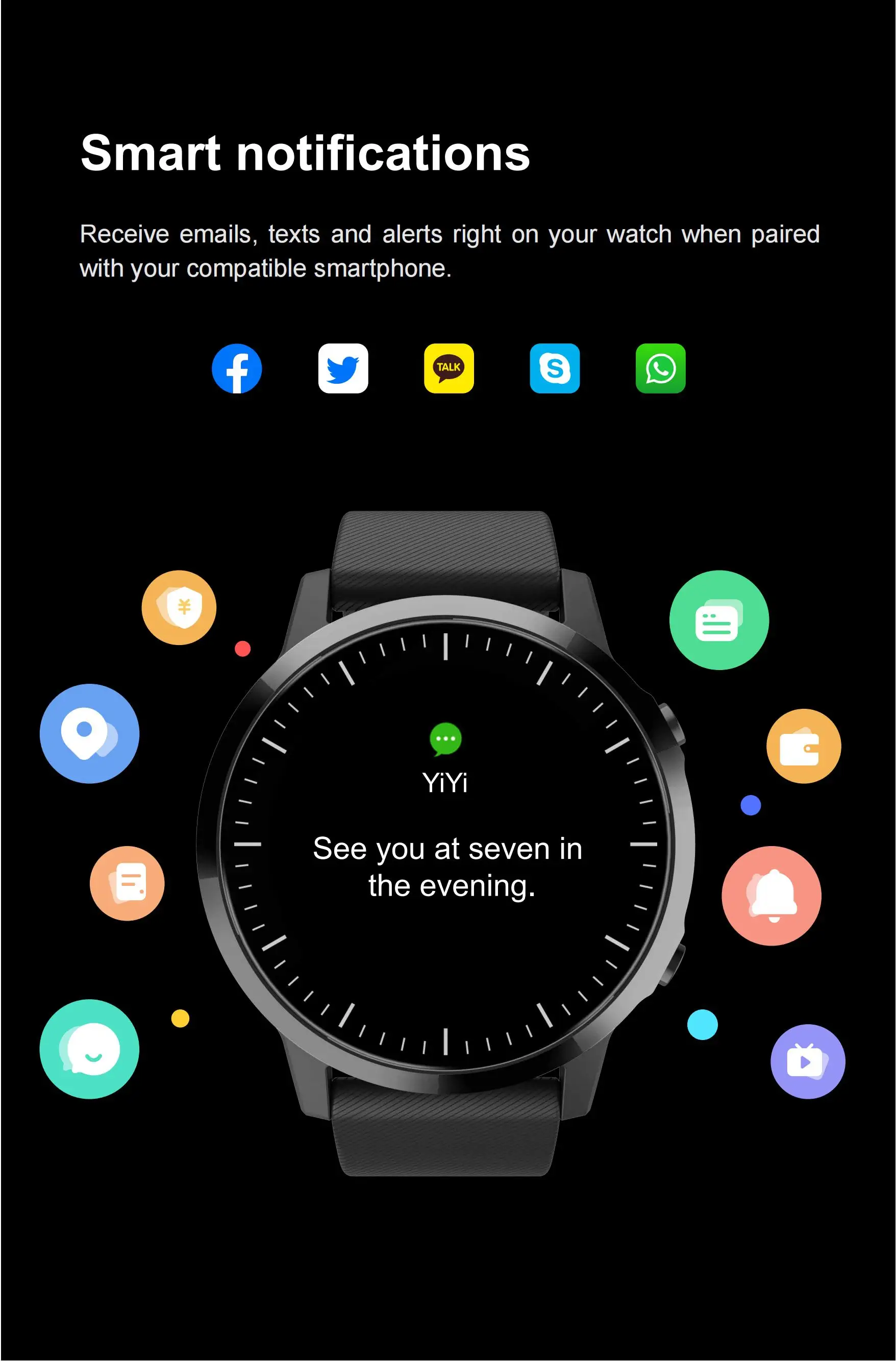 Fashionable Style IP67 Waterproof Smart GPS Watch Full Touch Screen Real-time Heart Rate Monitoring