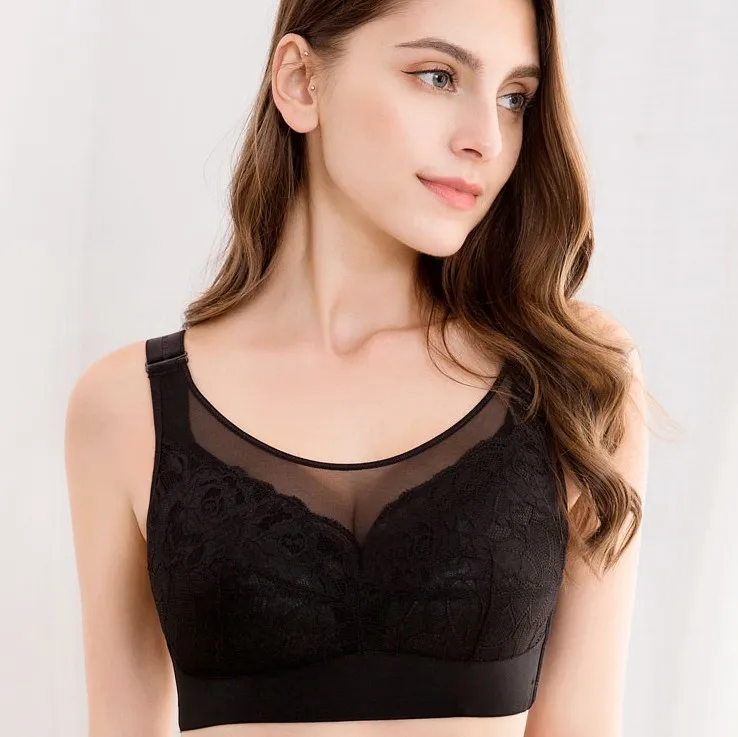 Женские кружевные бюстгальтеры больших размеров, бюстгальтер без косточек с полным покрытием