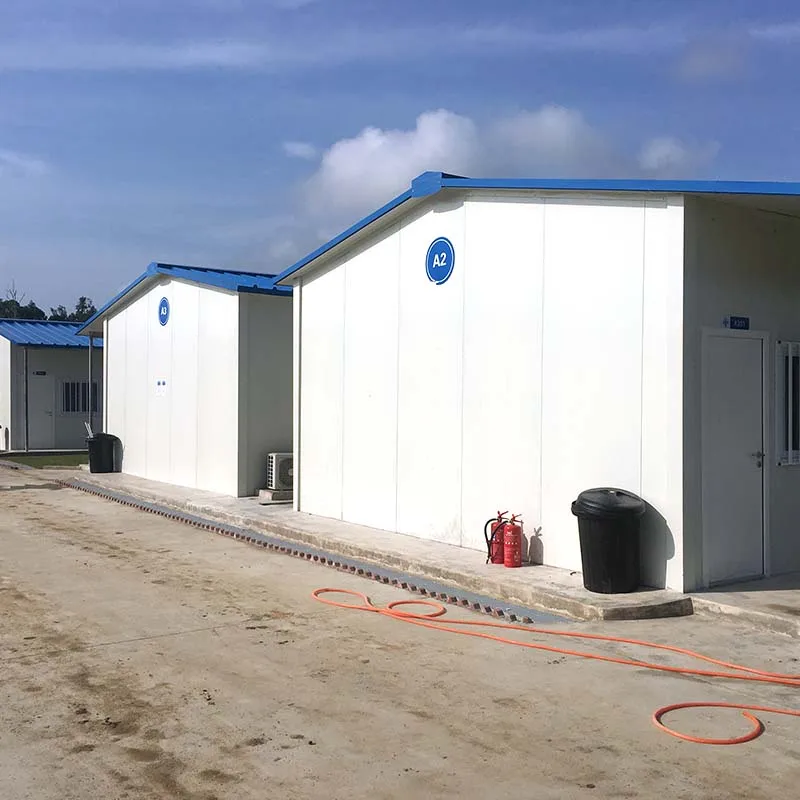 Economical eps sandwich panel light steel movable T type prefabricated building houses for project construction