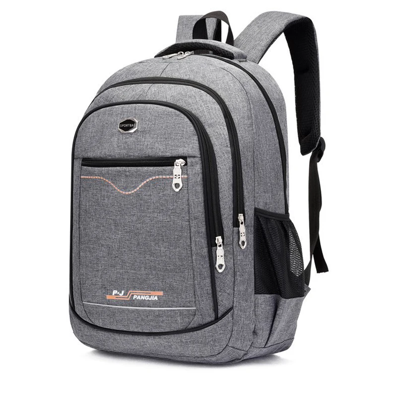 HR021 Unisex Solid Color Laptop Backpack Business Nylon College Shoulder Bag Portable Lightweight Universal Computer Schoolbag