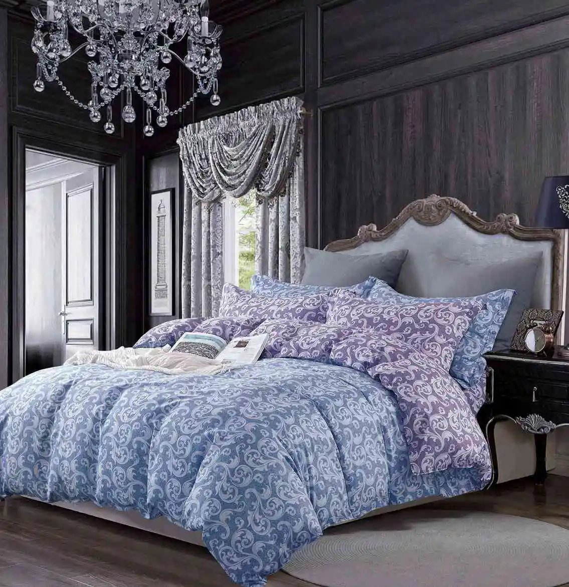 Chinese supplier home textile cotton pigment print beautiful design quilt cover set