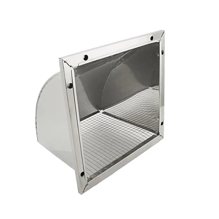 Stainless steel rain cover, hood, air outlet, exterior wall, wind cover, kitchen fan vent, square exhaust hood Haocj