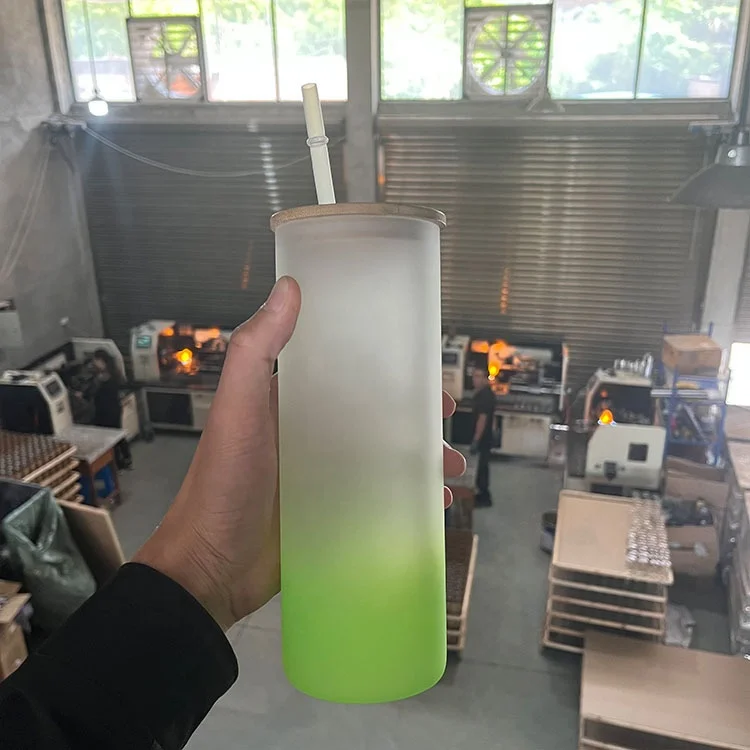 Beer Can Glass with Lids and Straw, Bamboo Top Cover, Reusable Drinking Glasses, Tumbler for Travel Office Home, Ice Tea,Coffee,