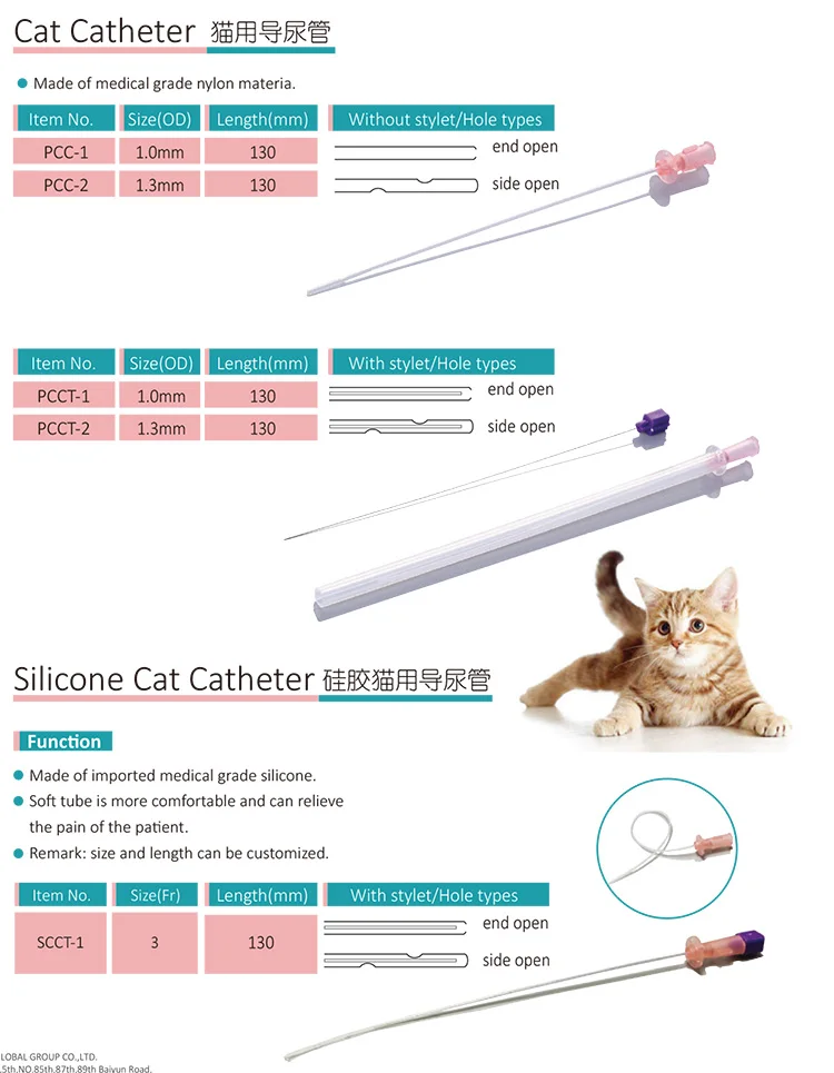 Wholesale Disposable Veterinary products Pet urine catheter Dog cat urinary catheter
