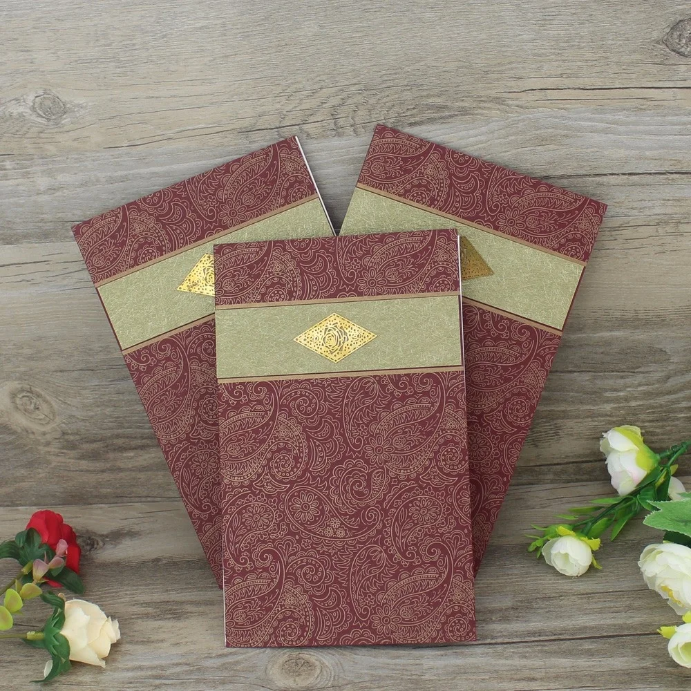Indian Style 2023 New Design Customized Classical Hindu Wedding Invitations