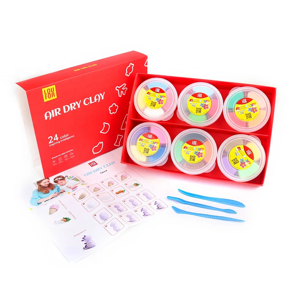 holiday gift box air clay comes with tools and instructions 24 colors educational super light clay diy clay