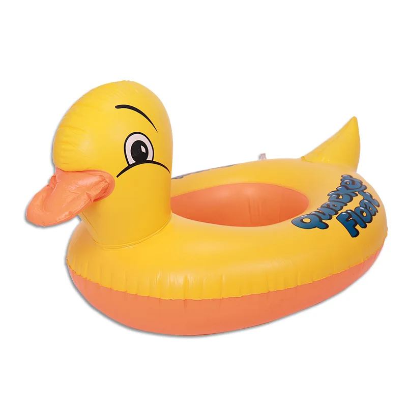 Wholesale Household Water Toys Big Yellow Duck Inflatable Boat Children Swimming Ring