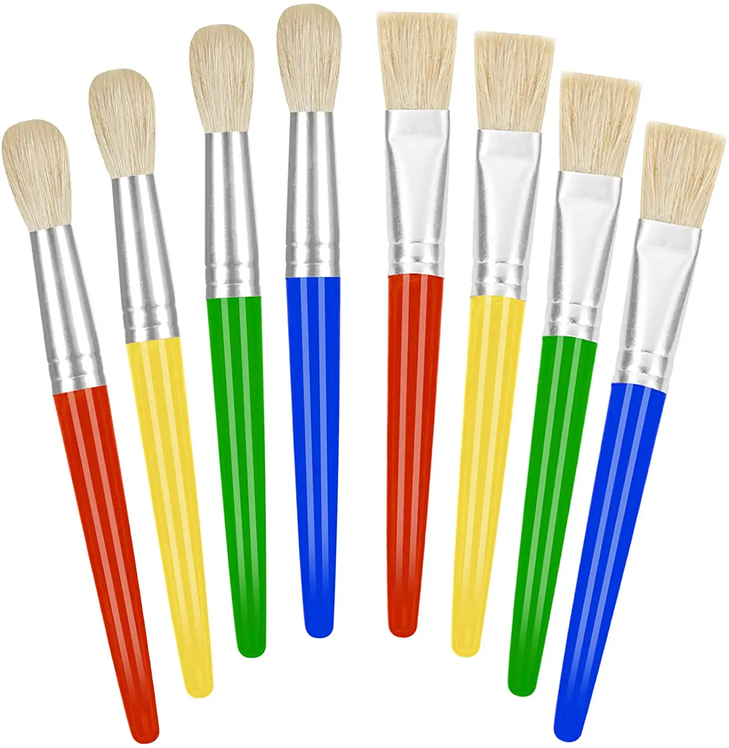Bristle Paint Brushes Easy Clean and Grip Colorful Chubby Paint Brushes for Kids