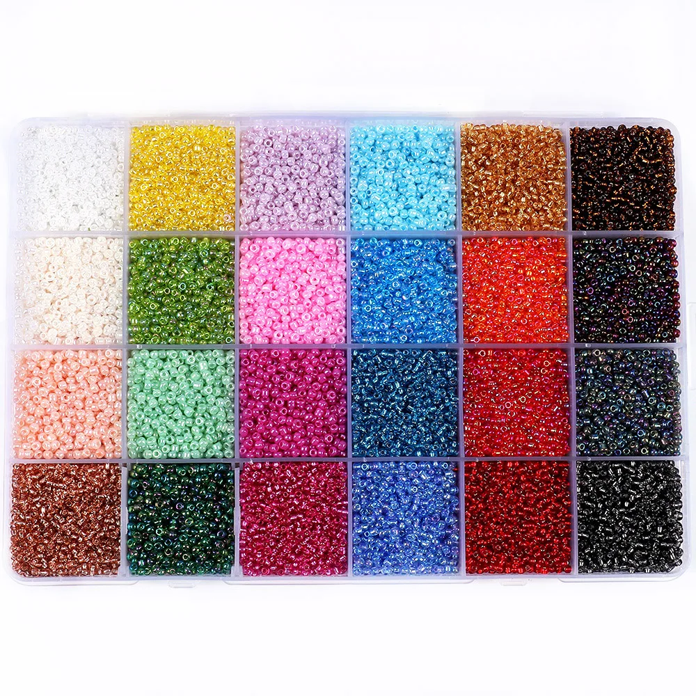 (24000pcs /Box)  2mm Loose Lampwork Bead DIY Jewelry Necklace Making Seed   Glass Beads