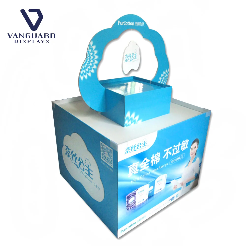 
Custom Toys Shop Floor Standing Cardboard Paper Quarter Pallet, Advertising Display Stand Shelf 