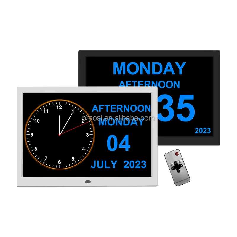 2024 Pros China hot sales remote control 24 Alarms wall mount Smart 15 inch Digital Alzheimer Clock For Dementia Memory Loss