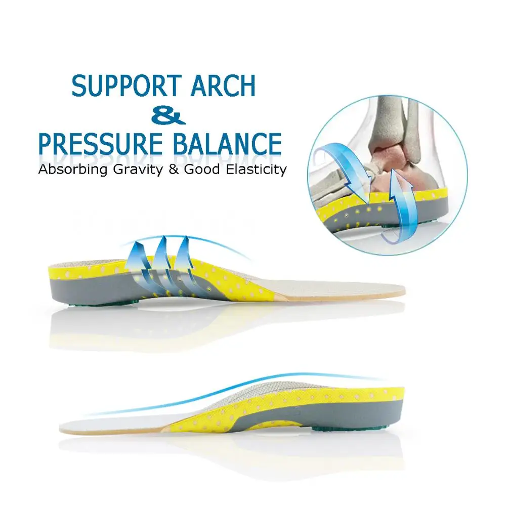 PVC Orthopedic Insoles Orthotic Flatfoot Health Soles Pad for Shoes Insert Arch Support Pads for Plantar Fasciitis Foot Insoles
