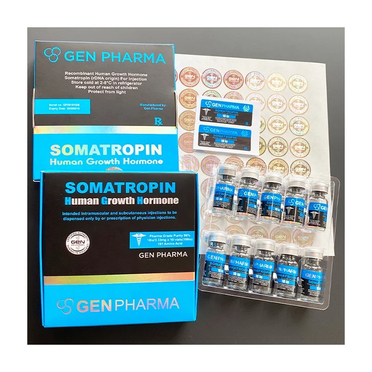 Pharma packaging 52 - Red printing hot sale product packaging label Injectable steroides label sticker Growthh Hormone labels