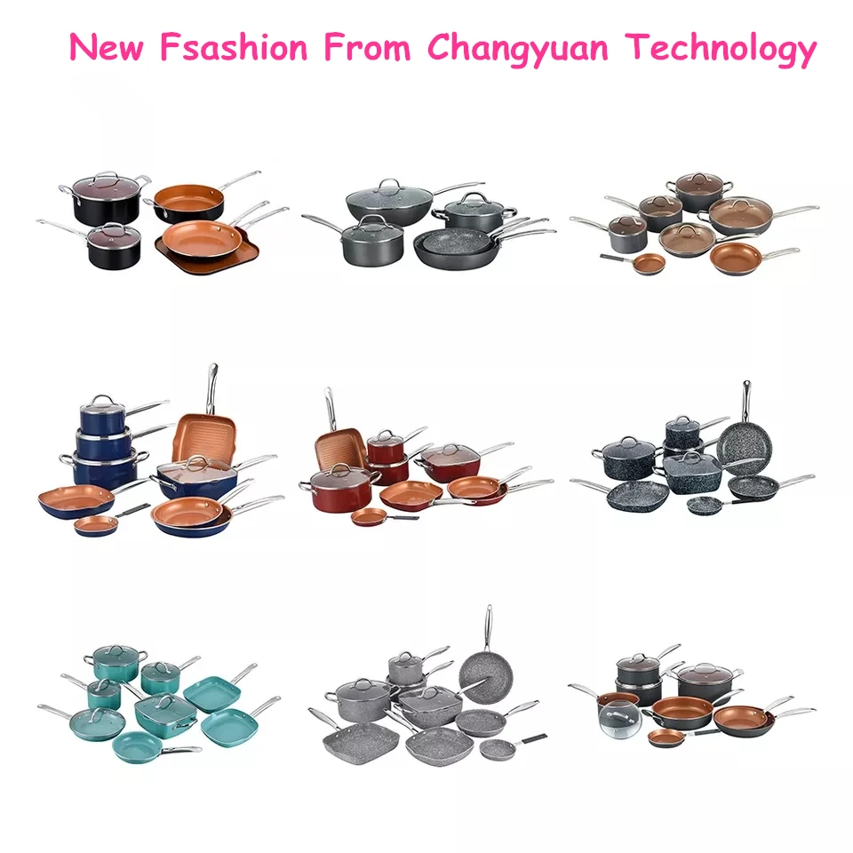 Top sale with high quality 3layer Red Marble non-stick frying pan with soft touch handle Eco-friendly non-stick Skillet