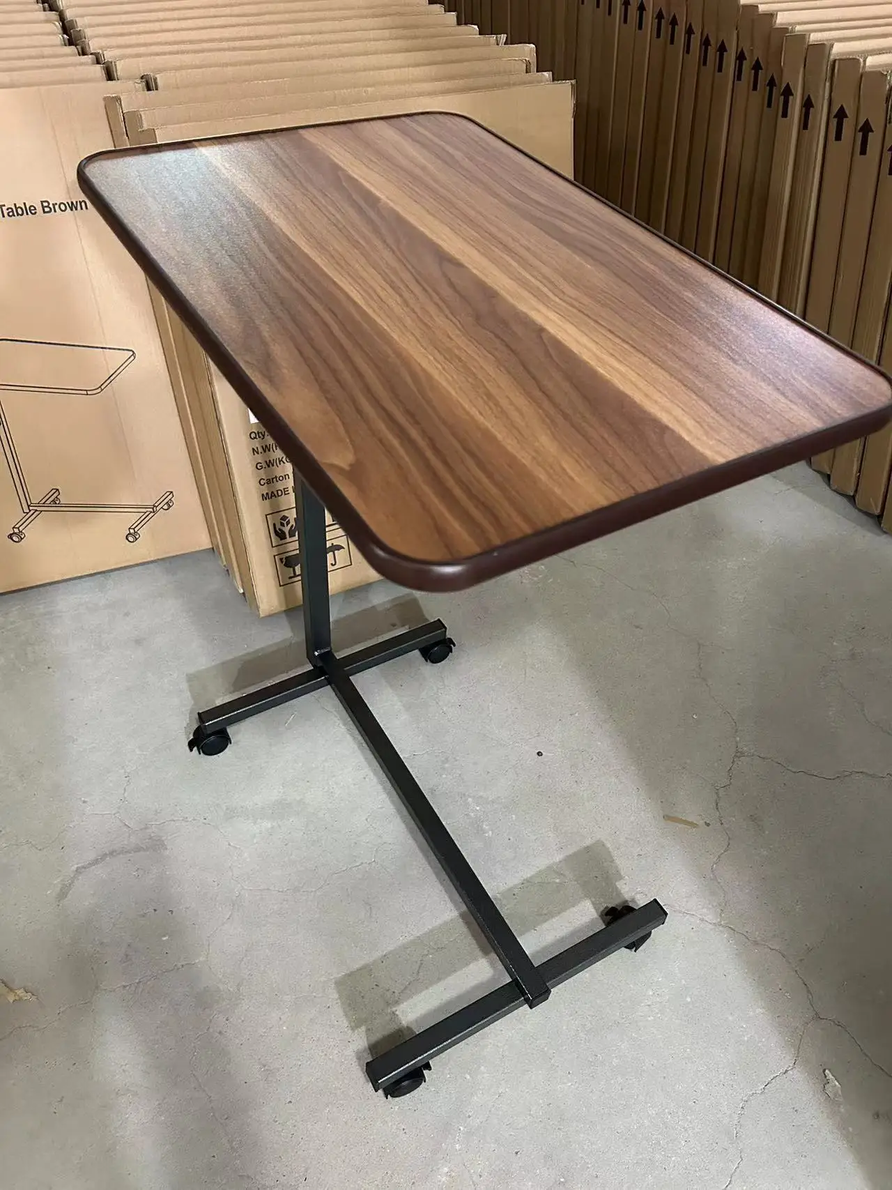 Высококачественная медицинская Регулируемая прикроватная тумбочка с колесами Больничная