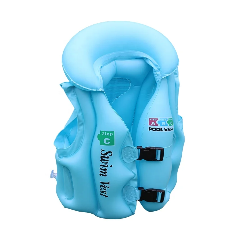 New Inflatable Swim Jacket Float Vest Swimsuit For Kids 44 Ib Children Head Protection Buoyancy Life Vest