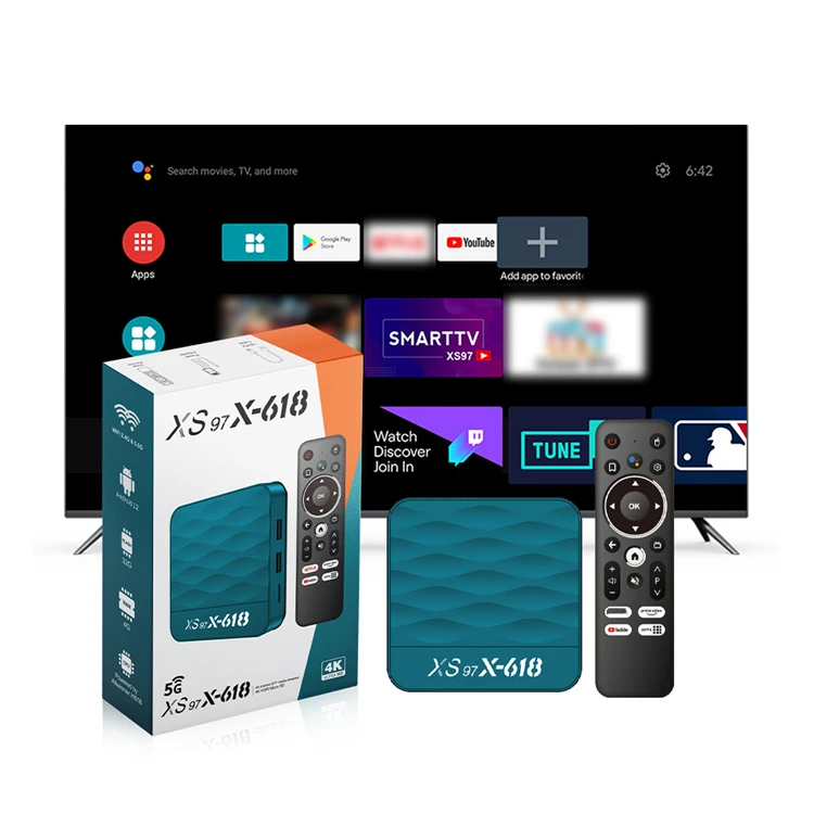 2025 Новый XS97 X-618 ТВ приставка Android 12 Allwinner H618 Четырехъядерный 4G ОЗУ 32G ROM 4K Tvbox Media Player двойная Wi-Fi