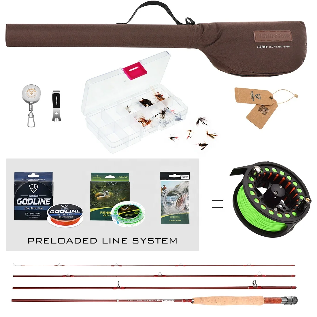 Fly Fishing Full Kit 3/4 Weight Fly Fishing Rod and Reel Combo Anglers Complete Starter Full Kit