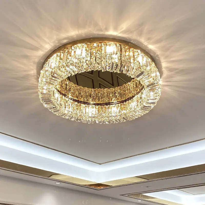 2023 Hot Sale Crystal Round Dome LED Ceiling Lamp  Modern Simple Design Decorative Flush Mount LED Ceiling Light